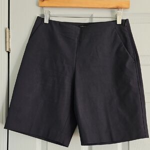Theory Navy Flat-Front Shorts. Size 4.